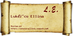 Lukács Ellina névjegykártya